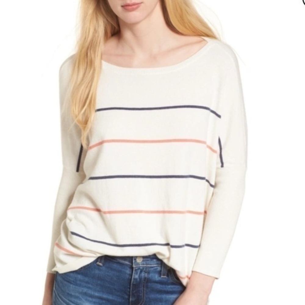 Cupcakes And Cashmere Cascada Striped knit Sweater slouchy and oversized